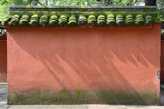 寺庙红墙 绿苔青瓦 建筑素材