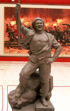 农民自卫军战士雕塑