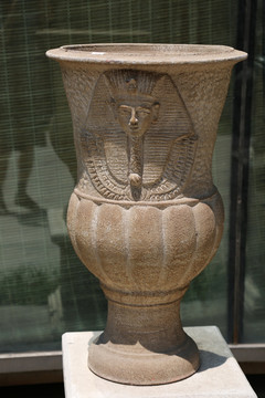 石雕印度法老头像花瓶