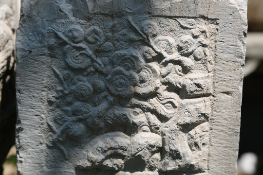 石刻梅花植物图案