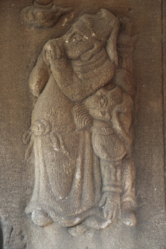 古代文人石雕像