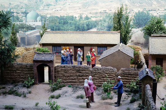 回族村庄院落模型