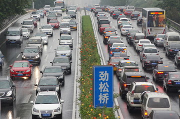 北京东三环拥堵的交通