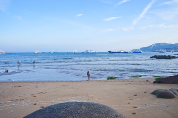 阳光海滩 阳光大海 海边云海