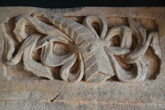 绶带海螺图案石刻
