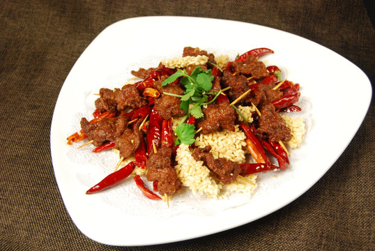 锅巴牛肉串