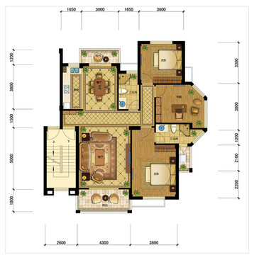 PSD分层住宅高端户型图