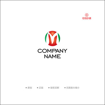 M字母圆形企业logo