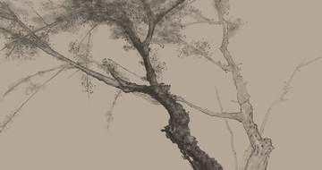 水墨树 背景图案分两层