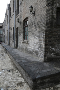 民国时期的老砖墙建筑背景