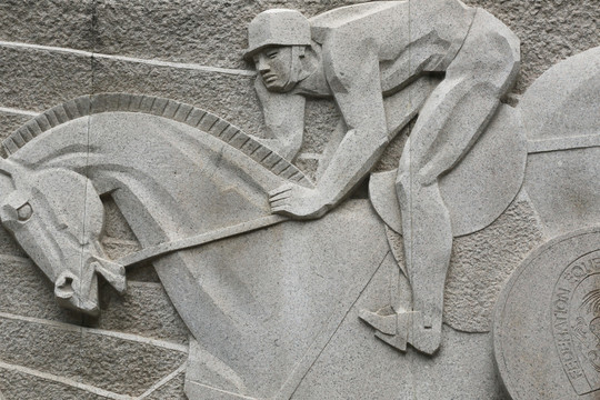 奥运会比赛项目马术壁刻雕像