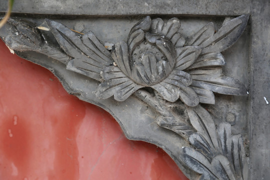 五塔寺贴角角砖雕花卉牡牡丹花