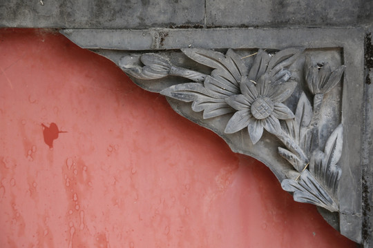 五塔寺贴角砖雕菊花