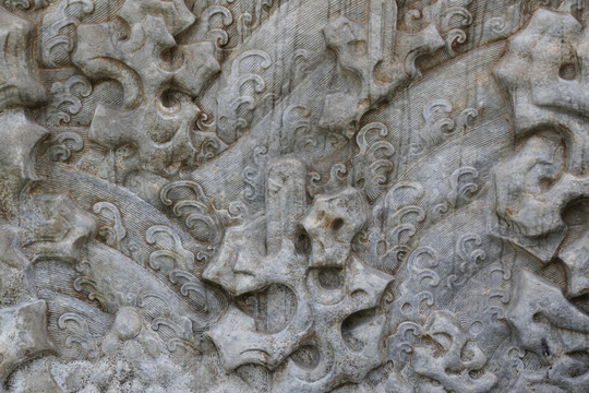五塔塔寺石刻清代海水山纹石雕