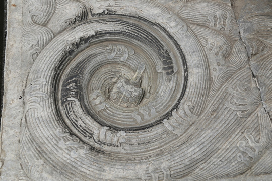 五塔寺石刻海水漩涡乌龟浮雕
