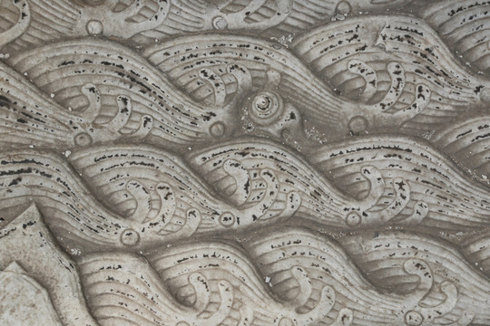 五塔寺石刻海水波浪纹浮雕