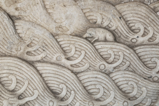 五塔寺石刻浮雕海水波浪纹