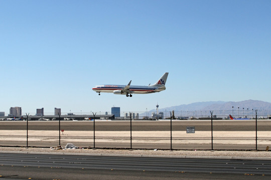 拉斯维加斯机场 美国航空 飞机