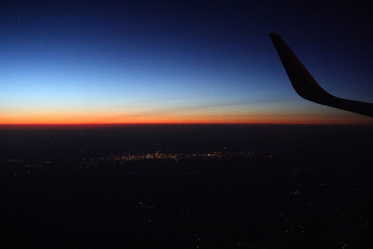 天空 夜空 暮色 飞行