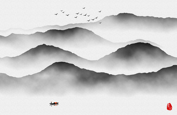 水墨画 水墨云雾