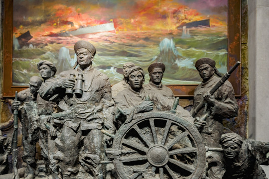甲午海战场景雕像