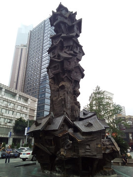 重庆洪崖洞 雕塑