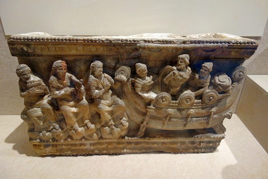 古希腊 骨灰盒 奥德修斯浮雕