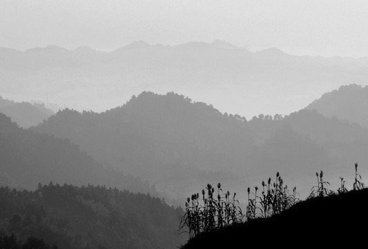 群山 水墨