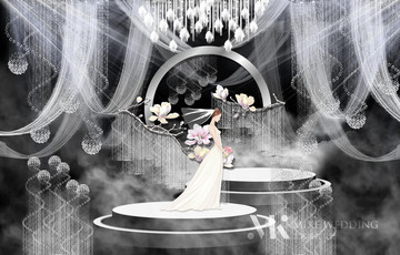 白色梦幻水晶婚礼背景