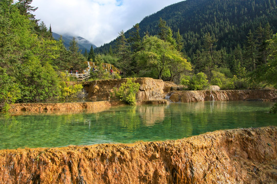 黄龙风景区 地表钙华景观