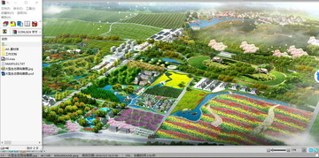 生态园农场鸟瞰图3d模型含PS