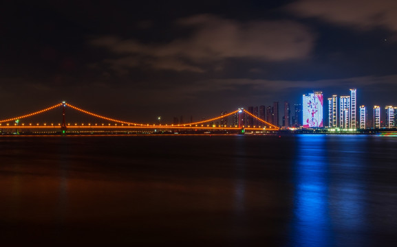 武汉鹦鹉洲大桥夜景