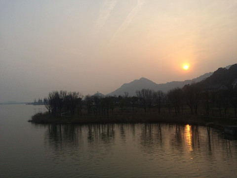 湘湖落日夕阳