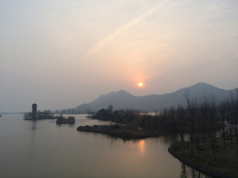 湘湖落日夕阳