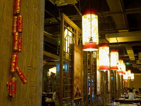 中式餐厅 中式建筑 大厅装修