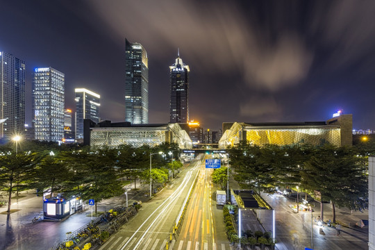 夜晚的深圳天际线