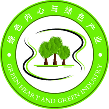 绿色内心与绿色产业logo