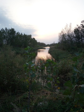 夕阳下的小河