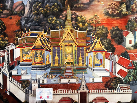泰国大皇宫玉佛寺壁画
