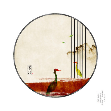 中式写意花鸟山水装饰挂画