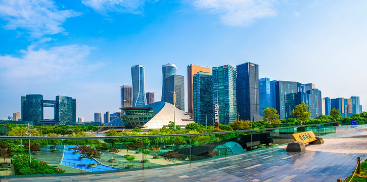 钱江新城全景 城市阳台风景