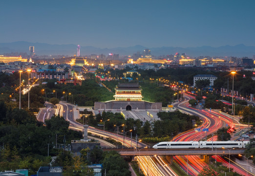 北京永定门夜景