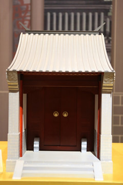 传统中式金柱大门模型