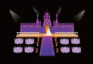 紫色城堡主题婚礼