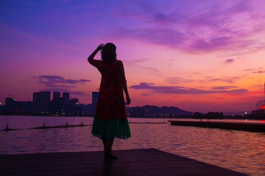 梅溪湖夕阳晚霞