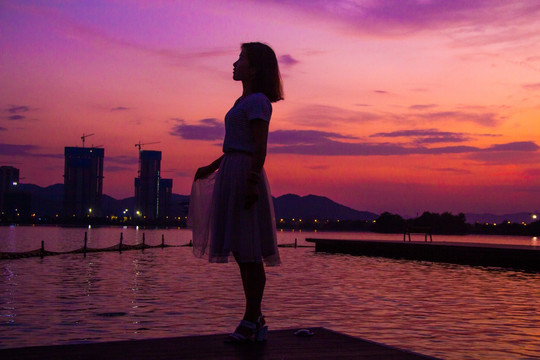 梅溪湖夕阳晚霞