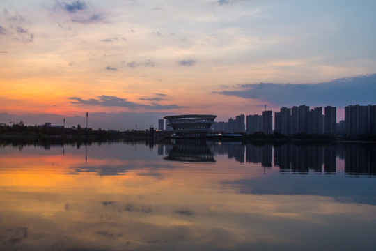 梅溪湖夕阳晚霞