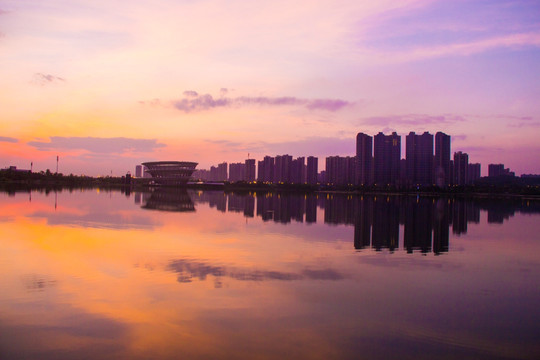 梅溪湖夕阳晚霞