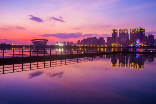 梅溪湖夕阳晚霞