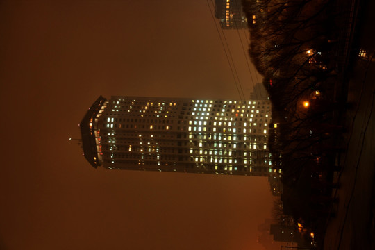 北京城市夜景京城大厦